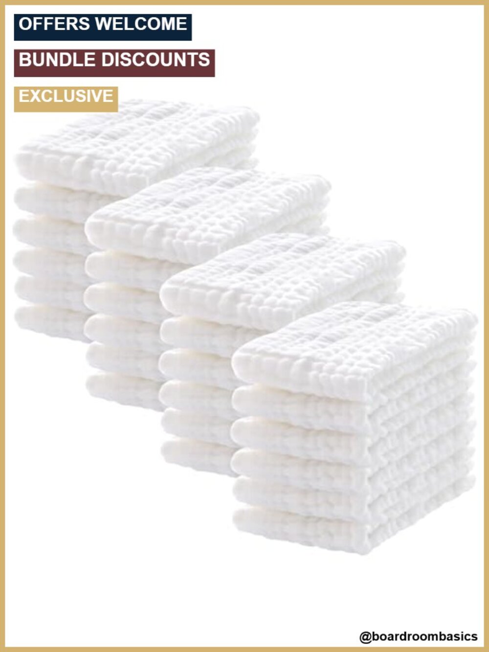 24 Pack Muslin Burp Cloths 100% Cotton Large 20x10 Soft Absorbent Baby Shower
